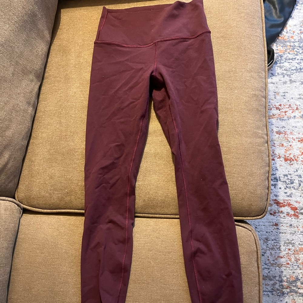Lululemon Burgundy High-Waisted Leggings